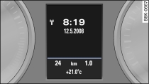 Kombiinstrument: Uhrzeit und Datum